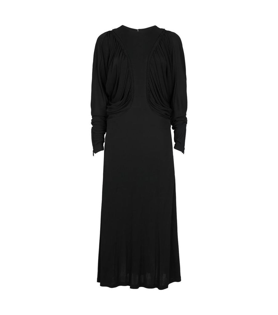Ruched Long-Sleeved Gown