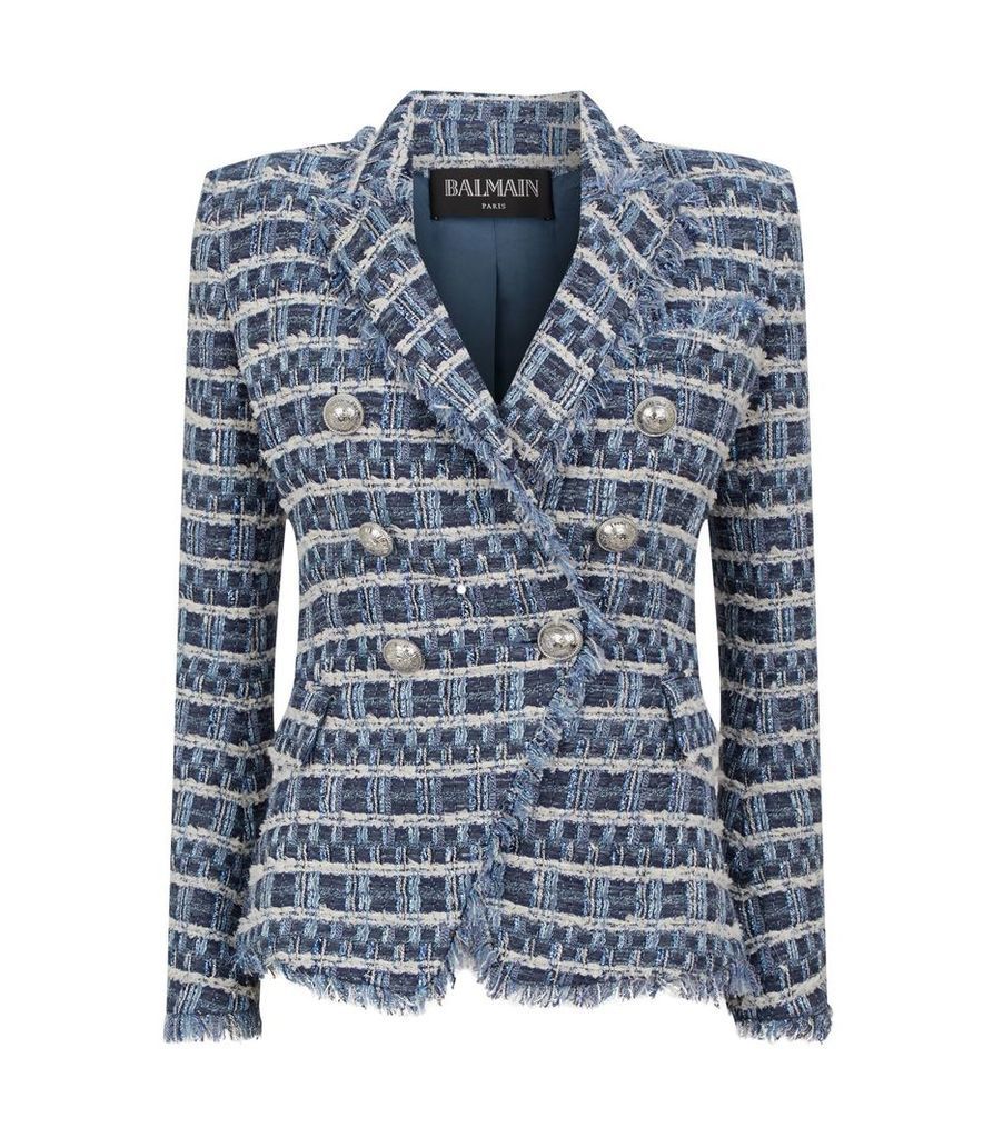 Double-Breasted Tweed Blazer