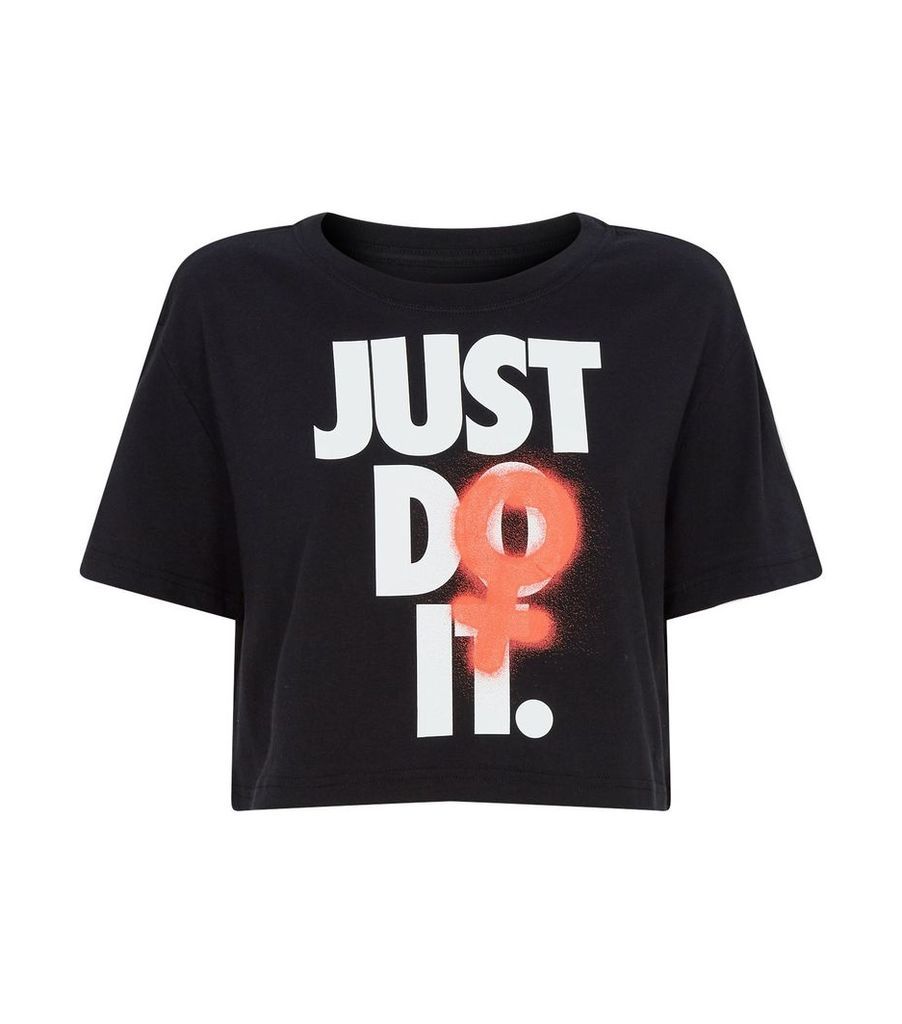 Spray-Paint Just Do It Cropped T-Shirt