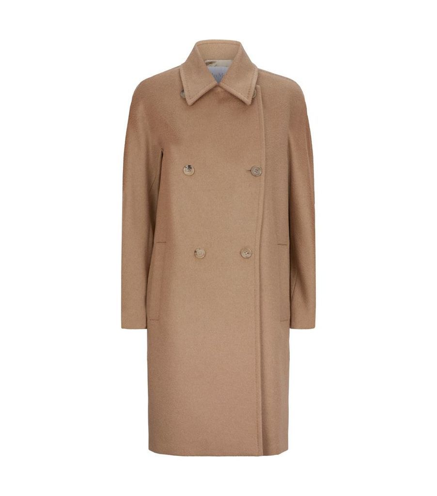 Camel Double-Breasted Coat