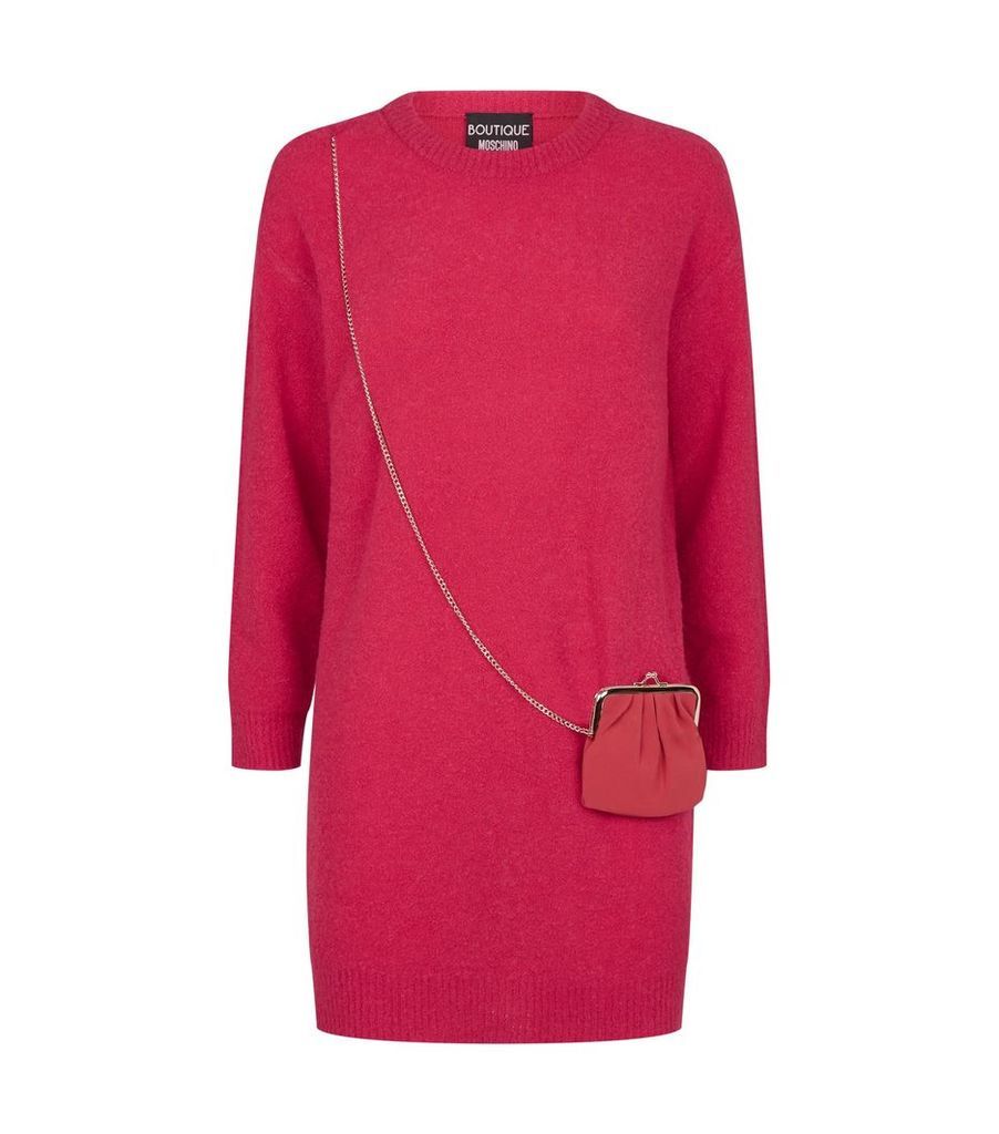 Sweater Dress with Bag Detail