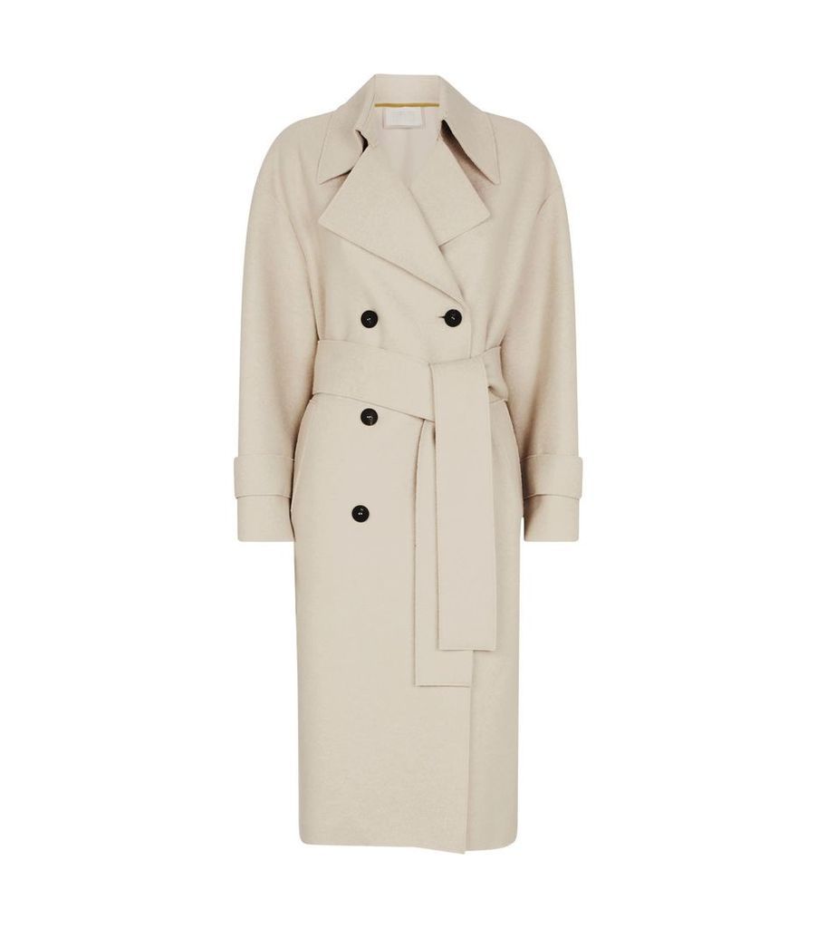 Pressed Wool & Polaire Trench Coat