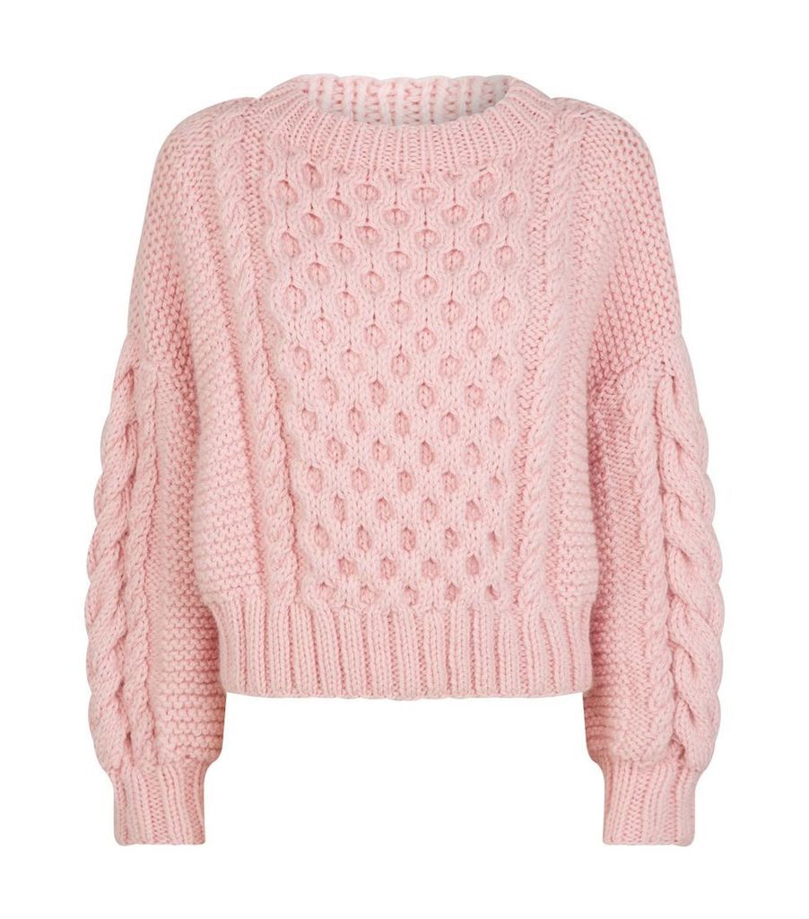 Wool Aran-Knit Sweater