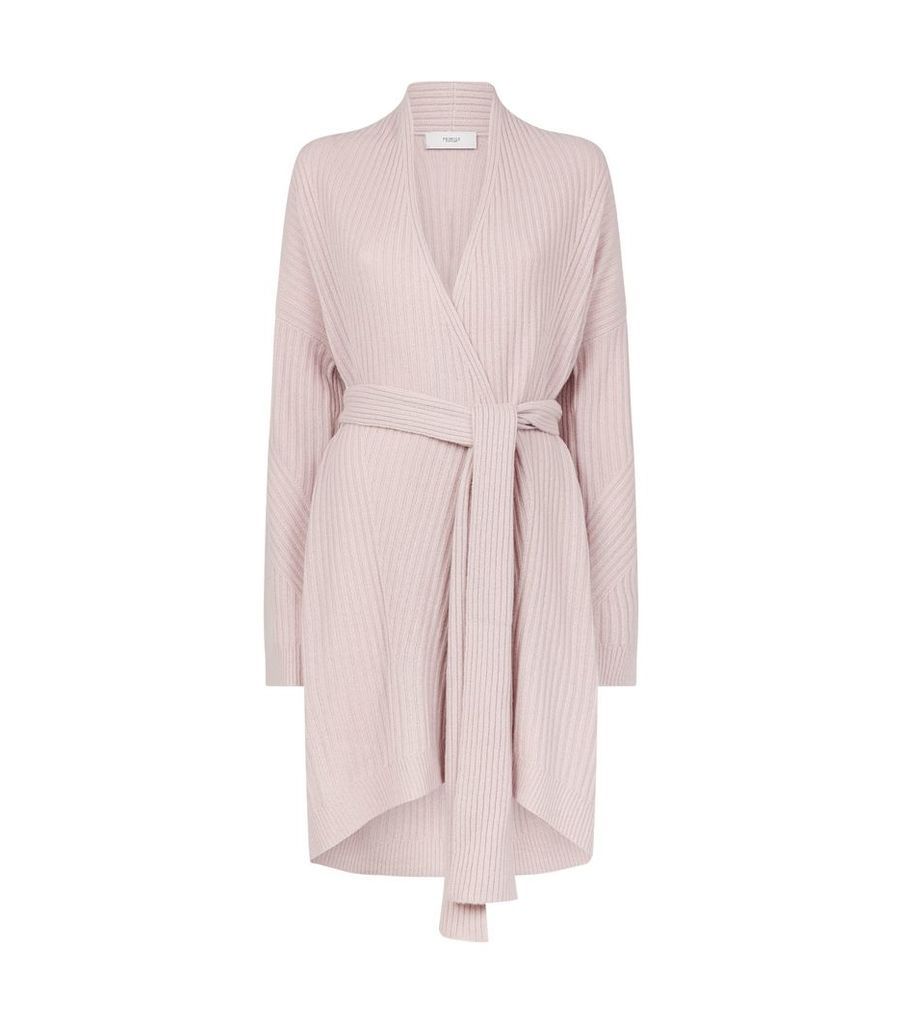 Cashmere-Wool Knitted Wrap Cardigan