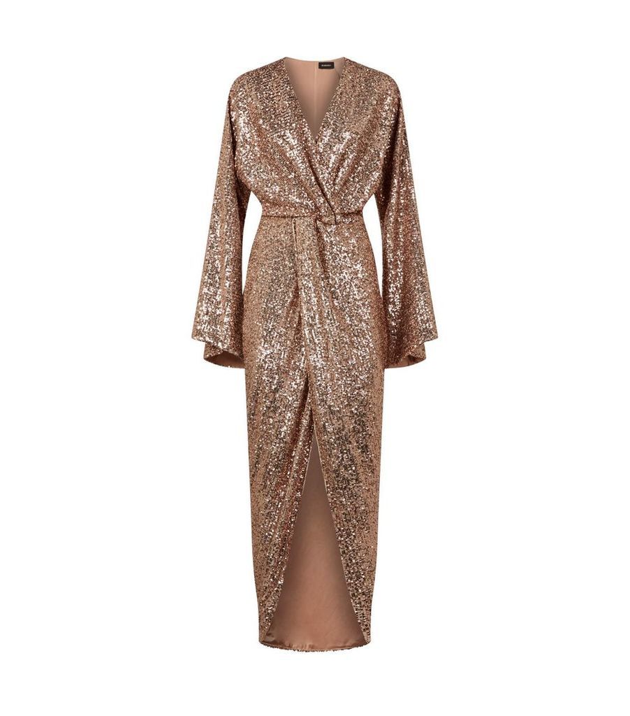 Twist Front Sequin-Embellished Gown