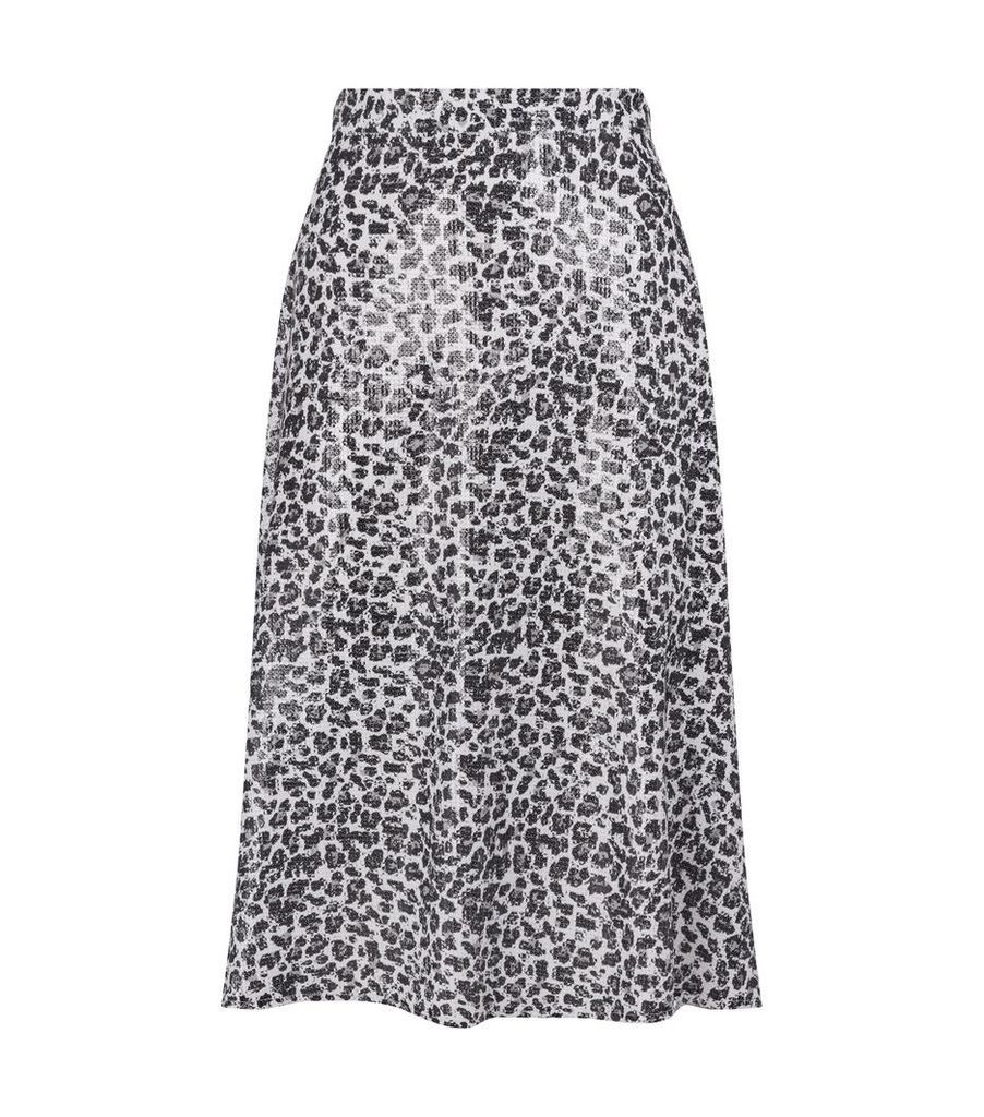Jeanie Leopard Print Sequin Skirt