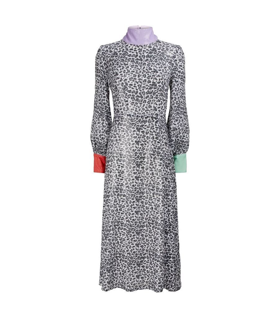 Leopard Print Sequin Amelie Dress