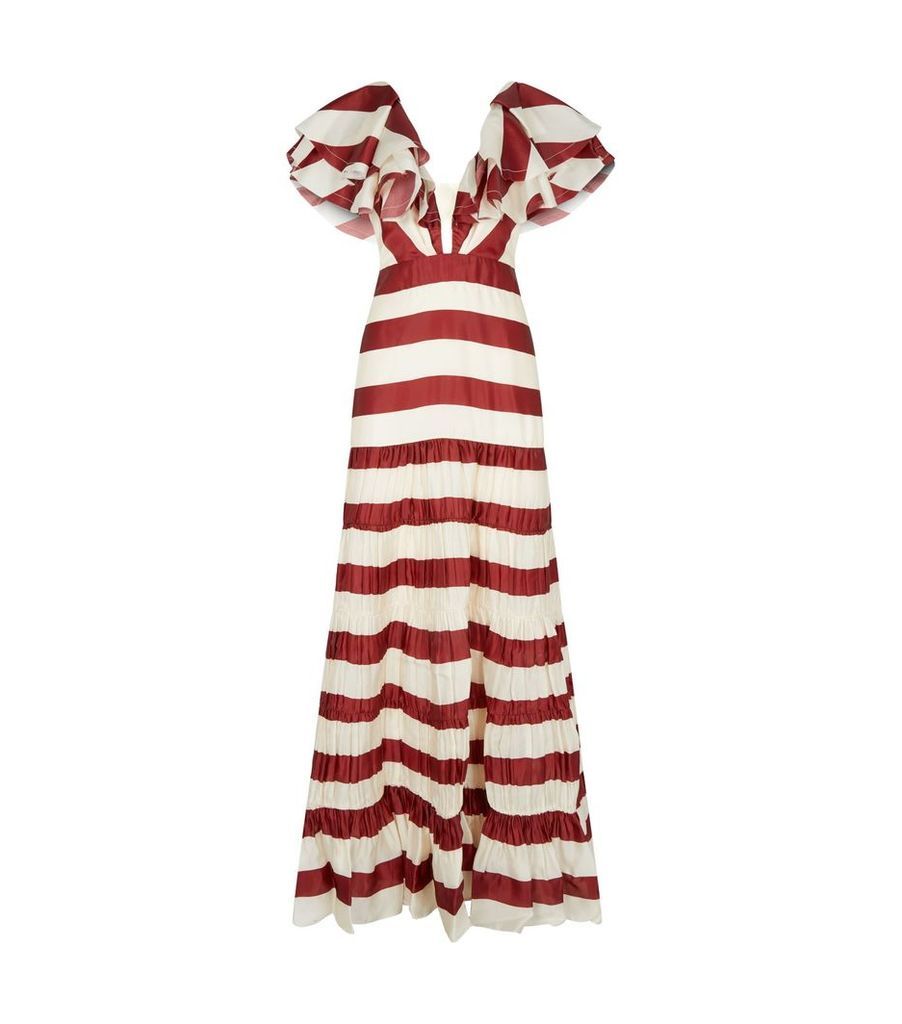 Silk Stripe Maxi Dress