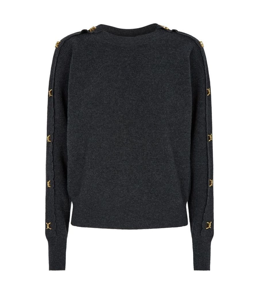 Wool-Cashmere Embellished Sweater