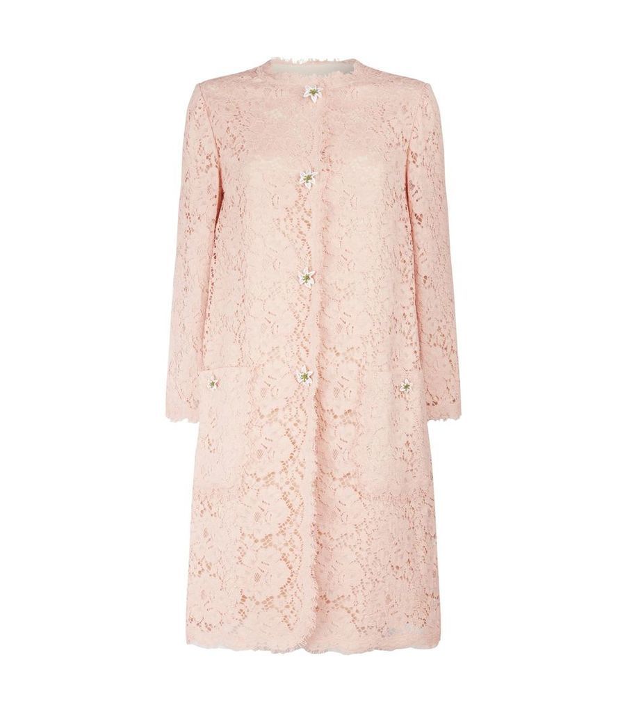 Lace Floral Button Coat
