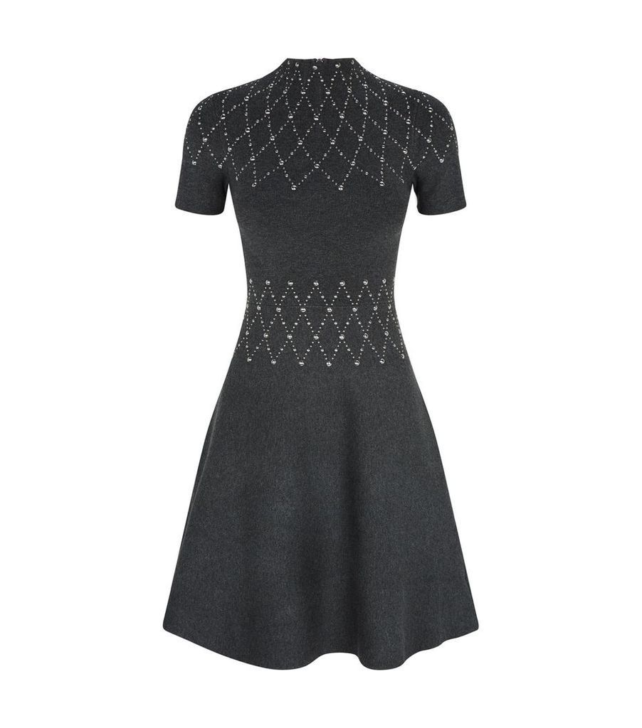 Studded A-Line Knit Dress