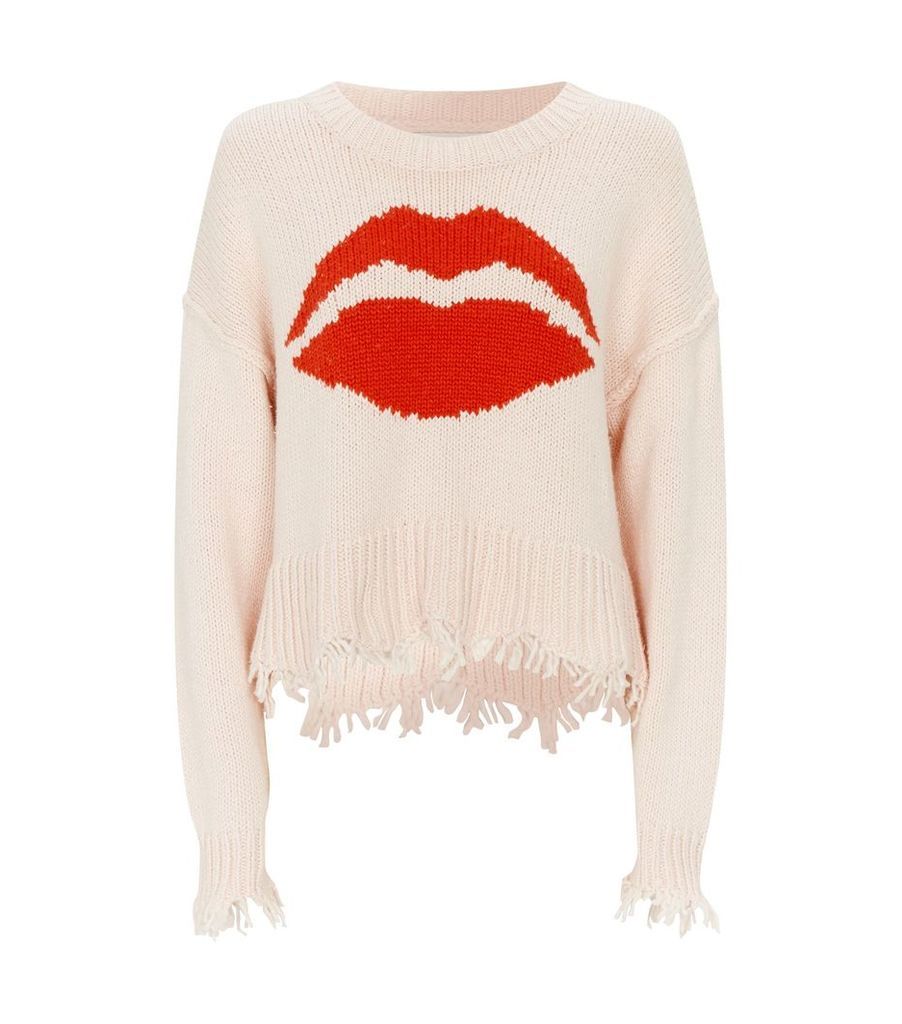 Kiss Print Cotton Sweater