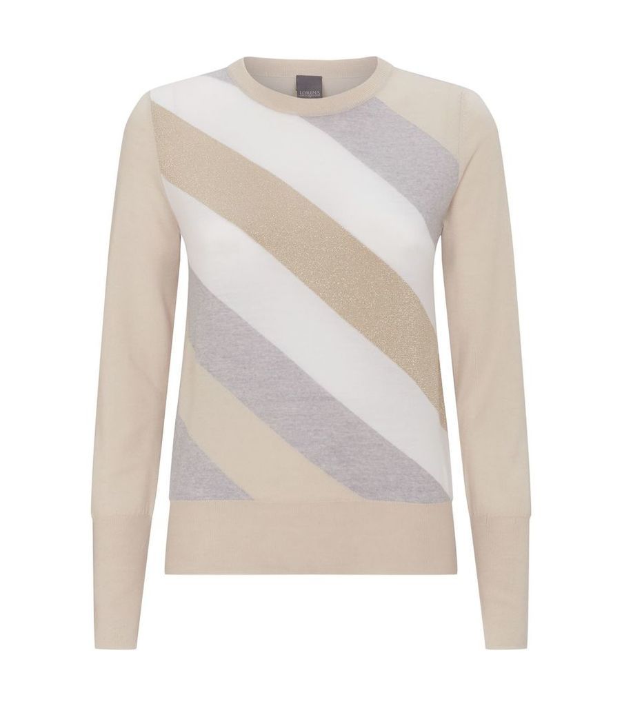 Multi-tonal Diagonal Stripe Sweater