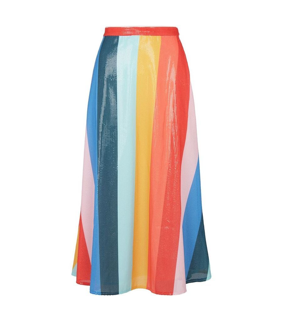 Embellished Rainbow Midi Skirt