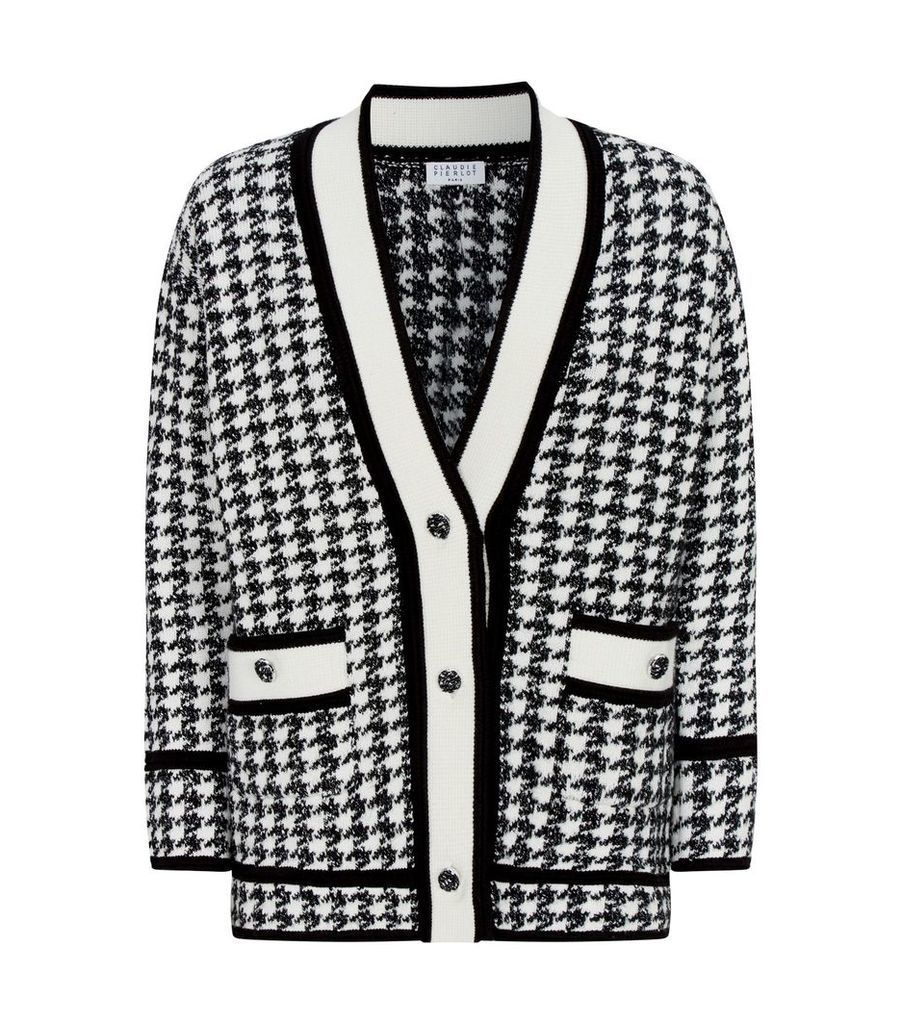Houndstooth Knit Cardigan