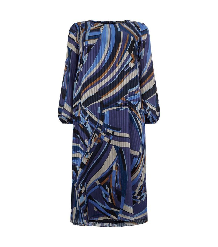 Abstract Print Pleated Dress