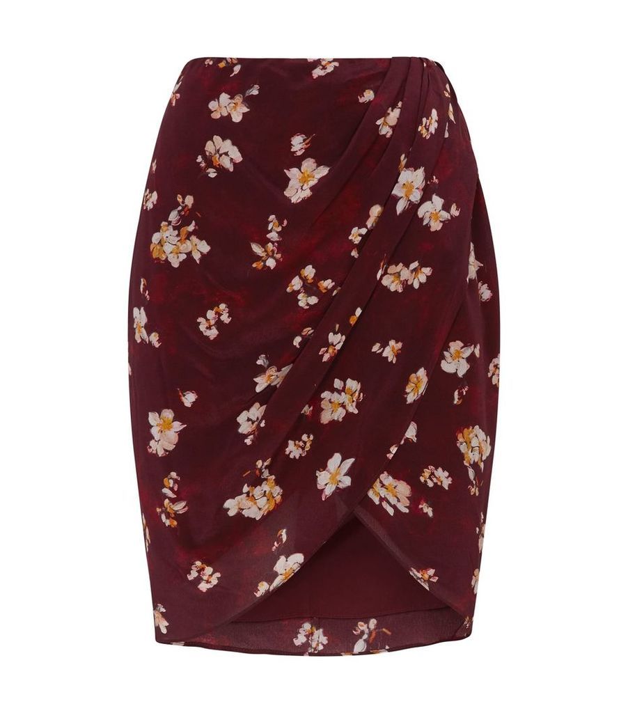 Floral Wrap Mini Skirt