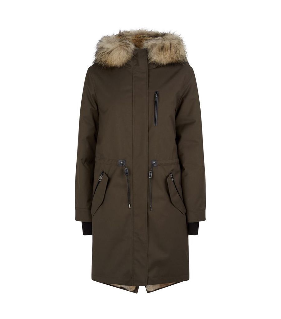 Fur-Lined Down Coat