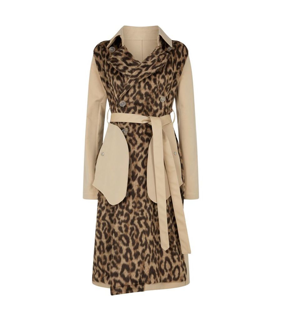 Leopard Print Belted Coat