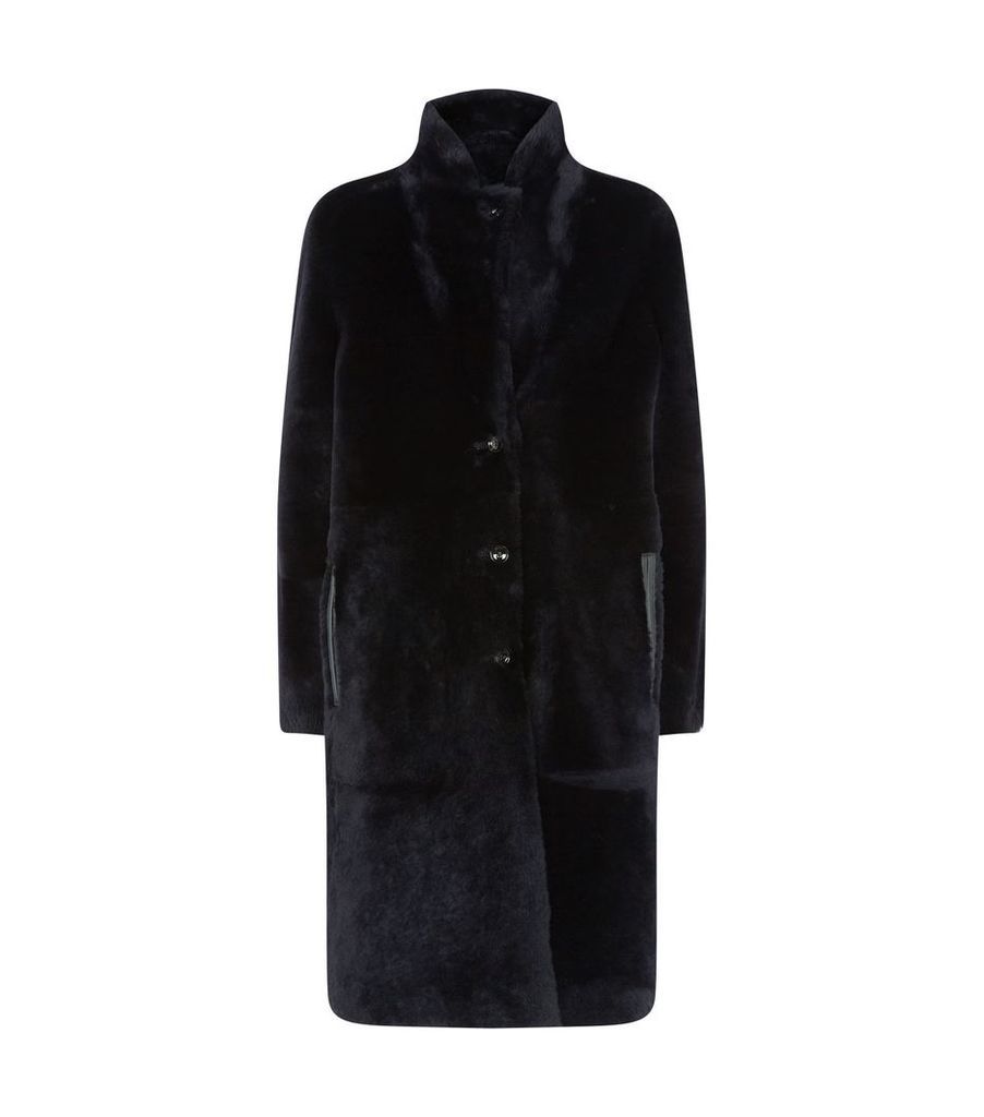 Reversible Leather Shearling Brittany Coat