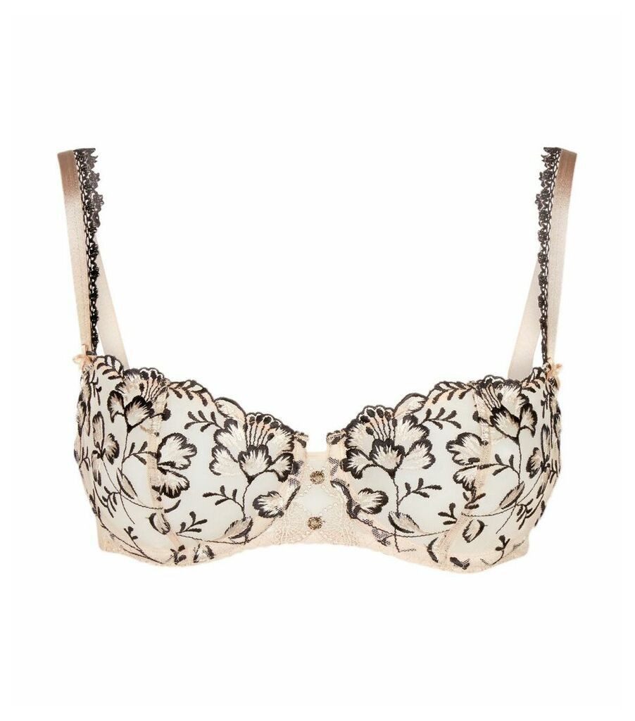 Embroidered Half Cup Bra