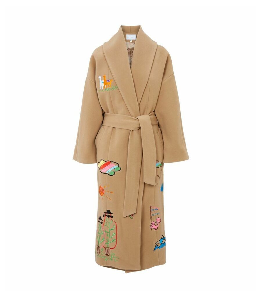 Embroidered Wool Coat