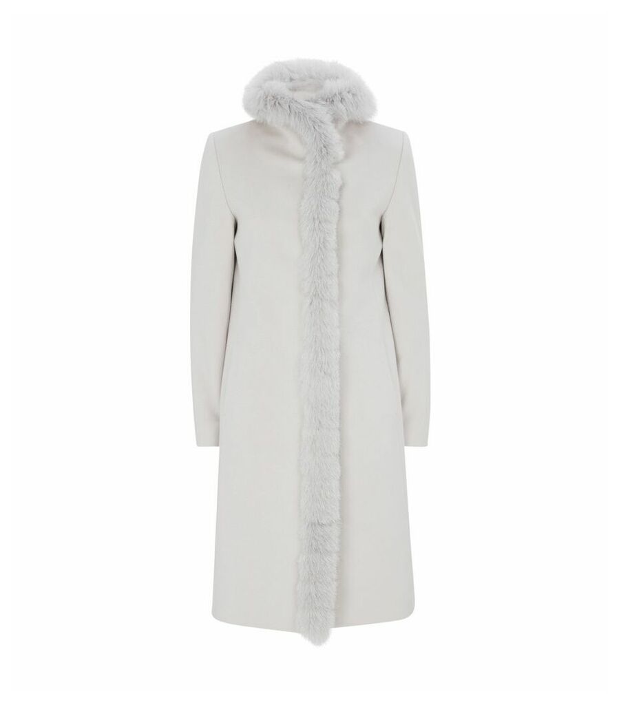 Wool Fox Fur-Trim Coat