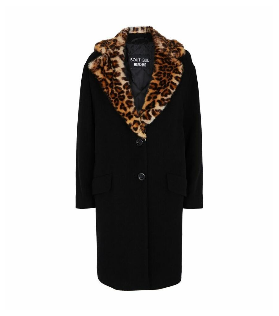 Leopard Collar Coat