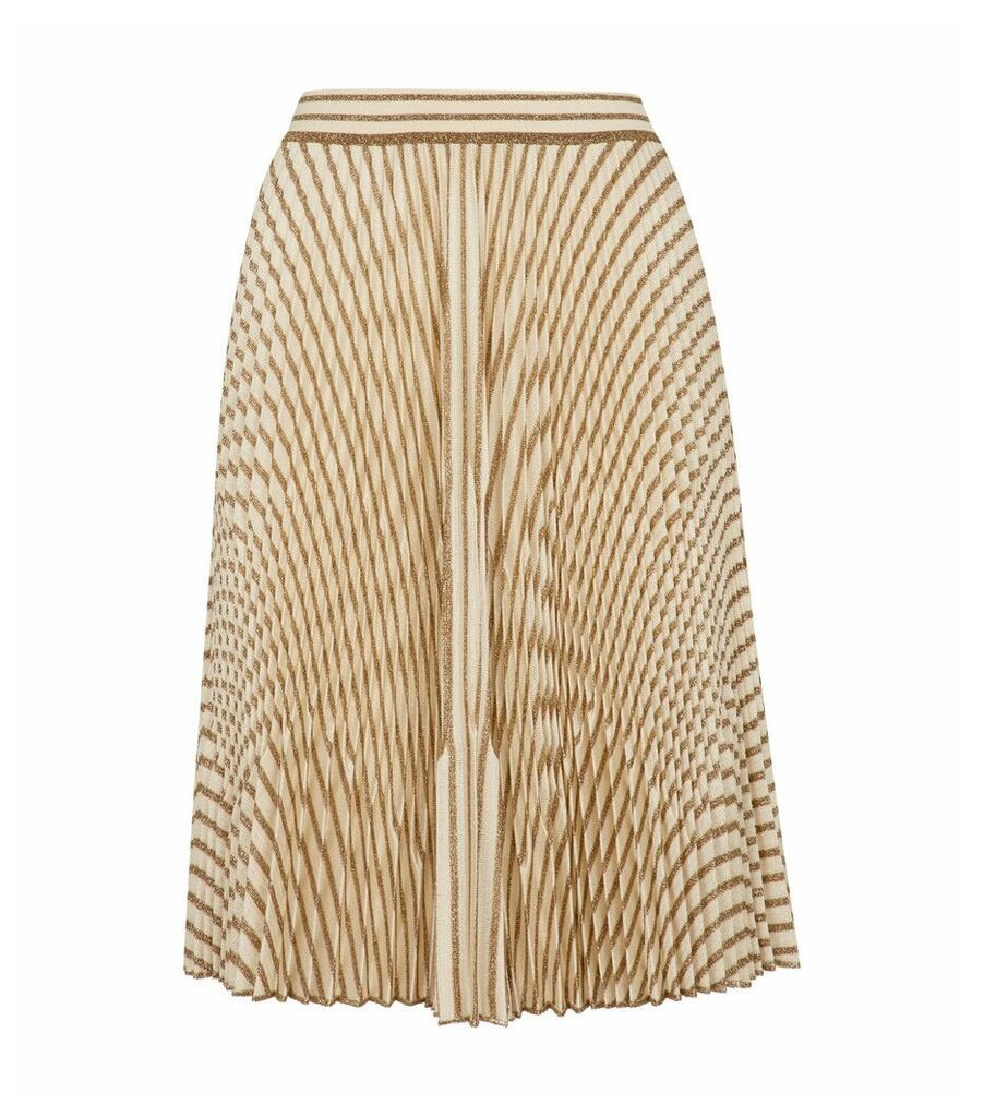 Glitter Striped Midi Skirt