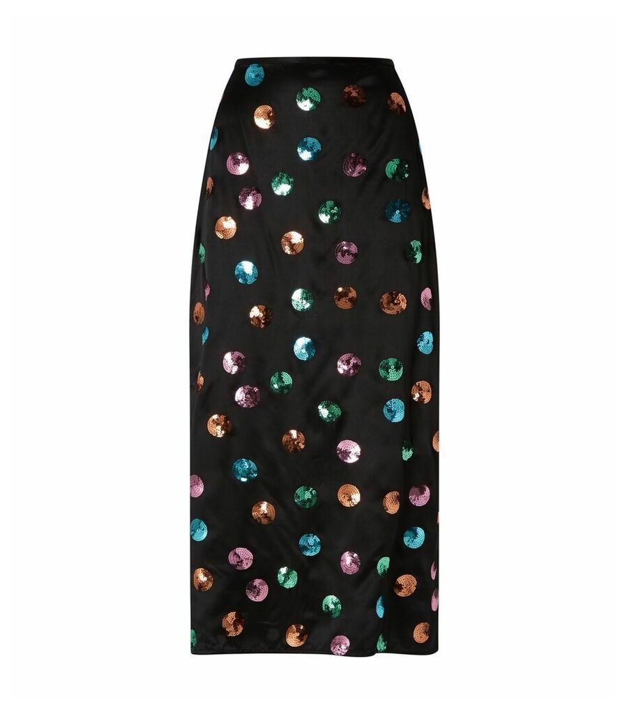 Kelly Sequin-Embellished Midi Skirt