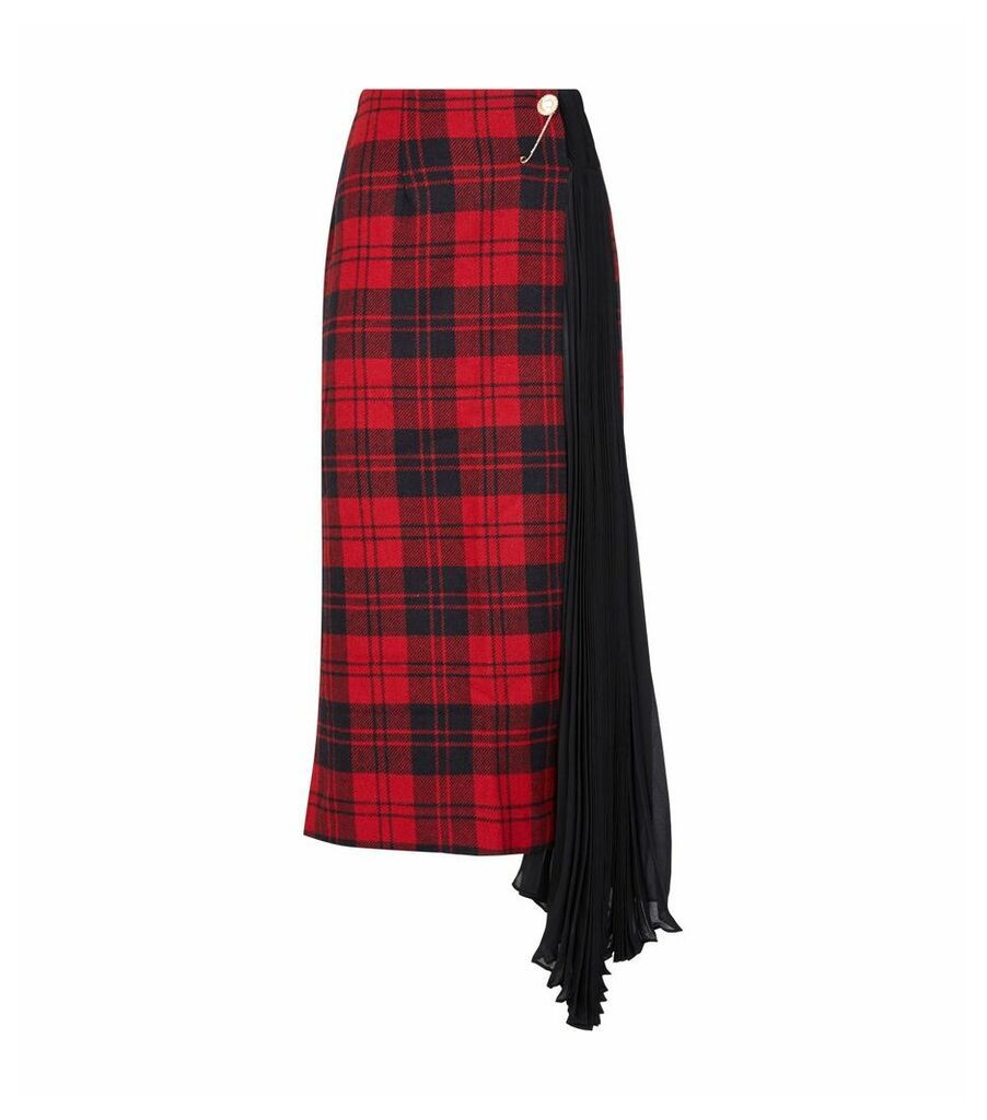 Tartan Pleat Midi Skirt