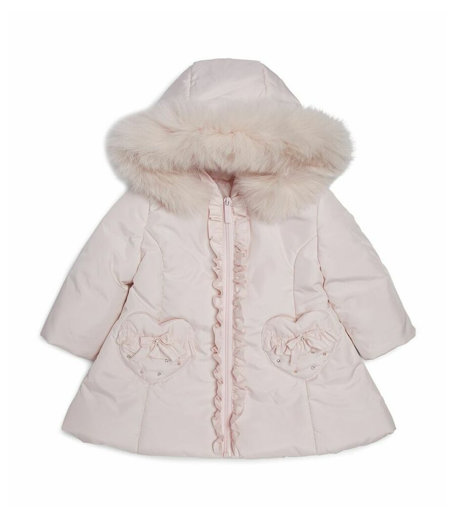 Heart Pocket Fur Hood Coat
