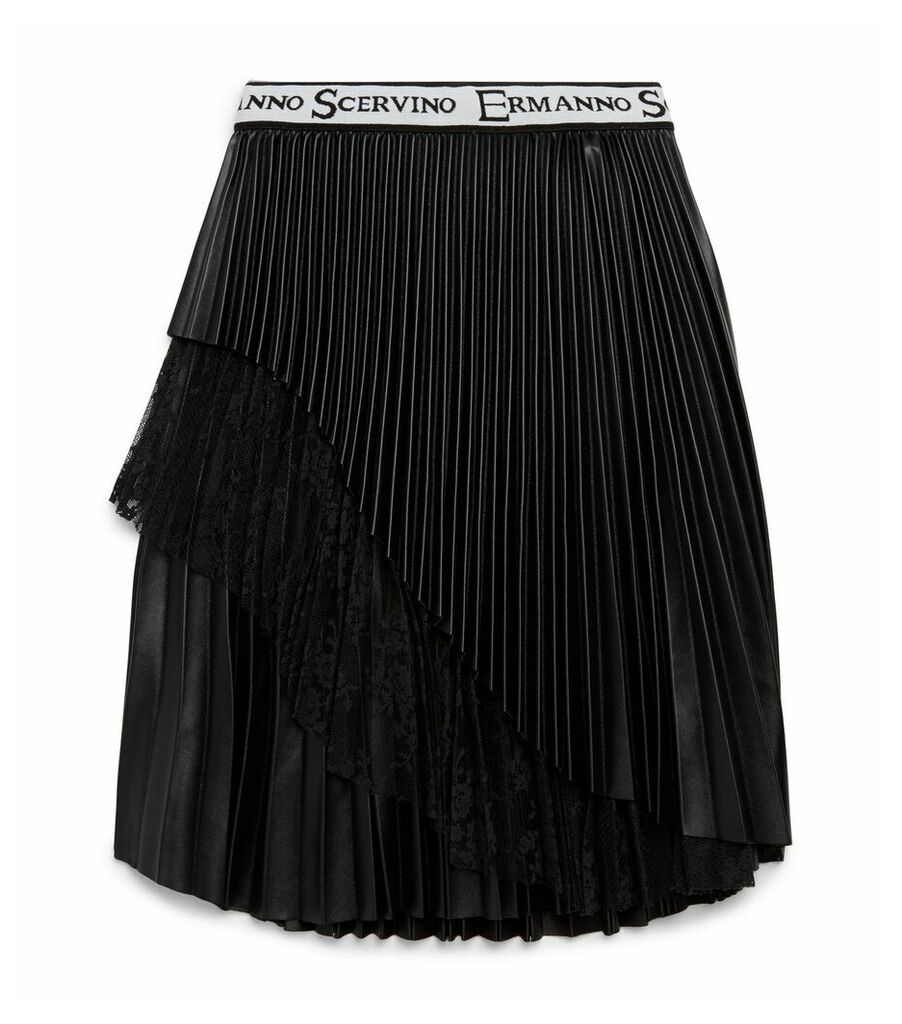 Asymmetrical Plissé Skirt