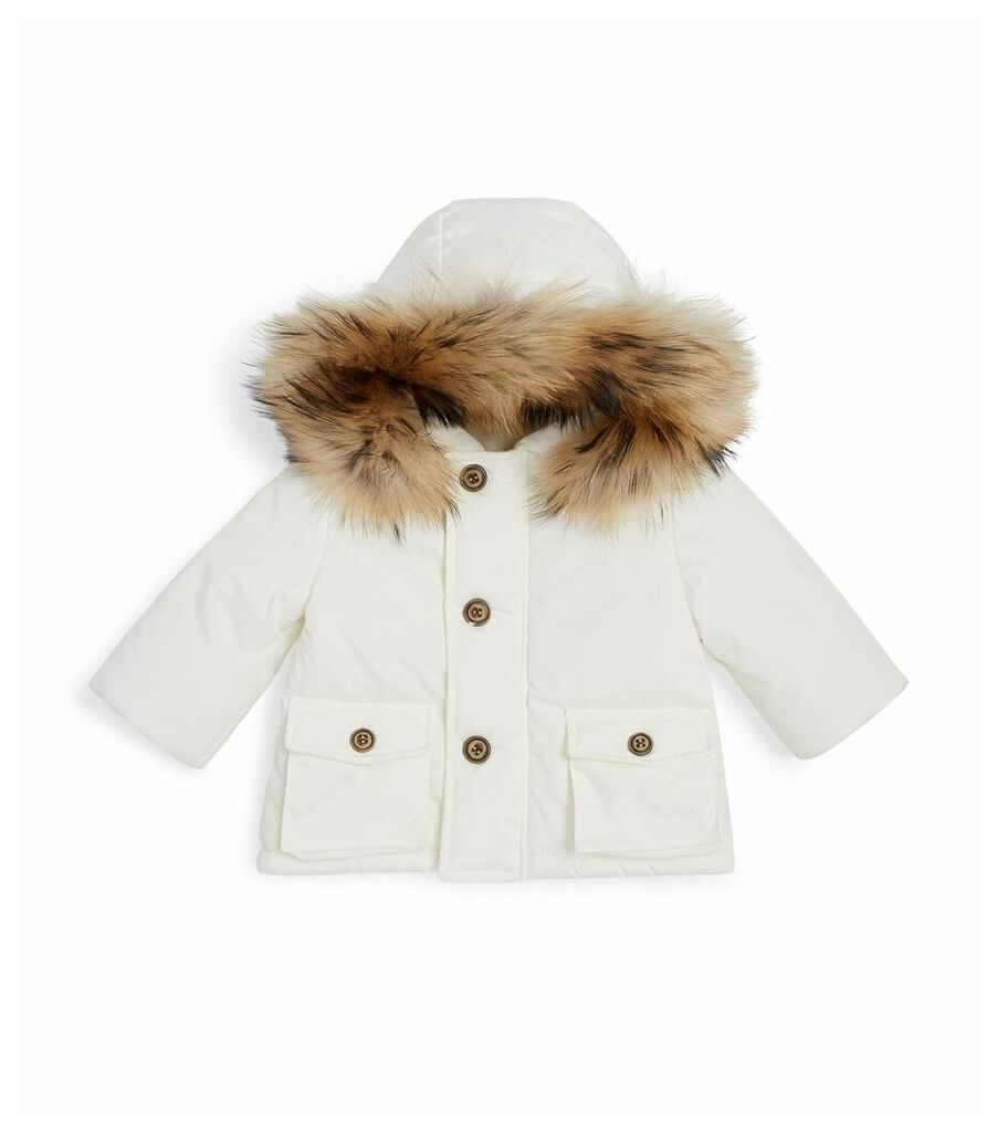 Fur Trim Hooded Coat