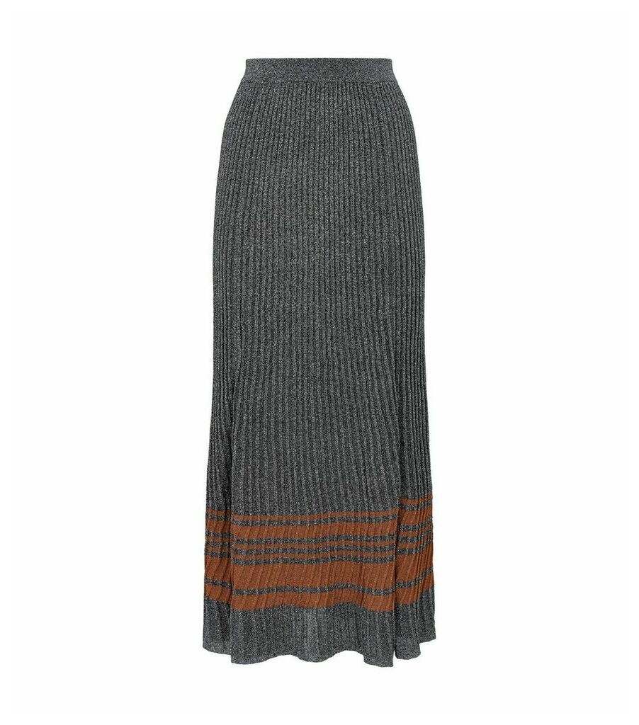Knitted Lurex Midi Skirt
