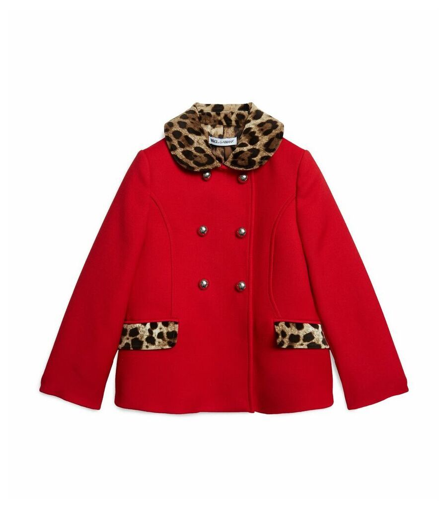 Leopard Print Wool Coat