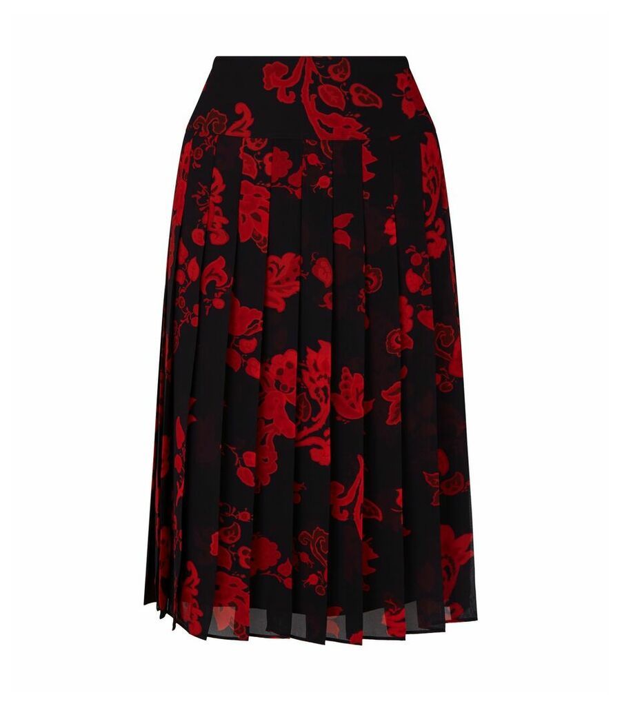 Floral Pleated Skirt