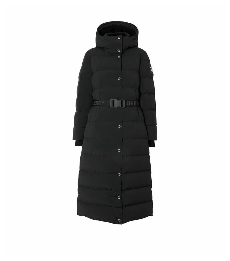 Long Belted Puffer Coat