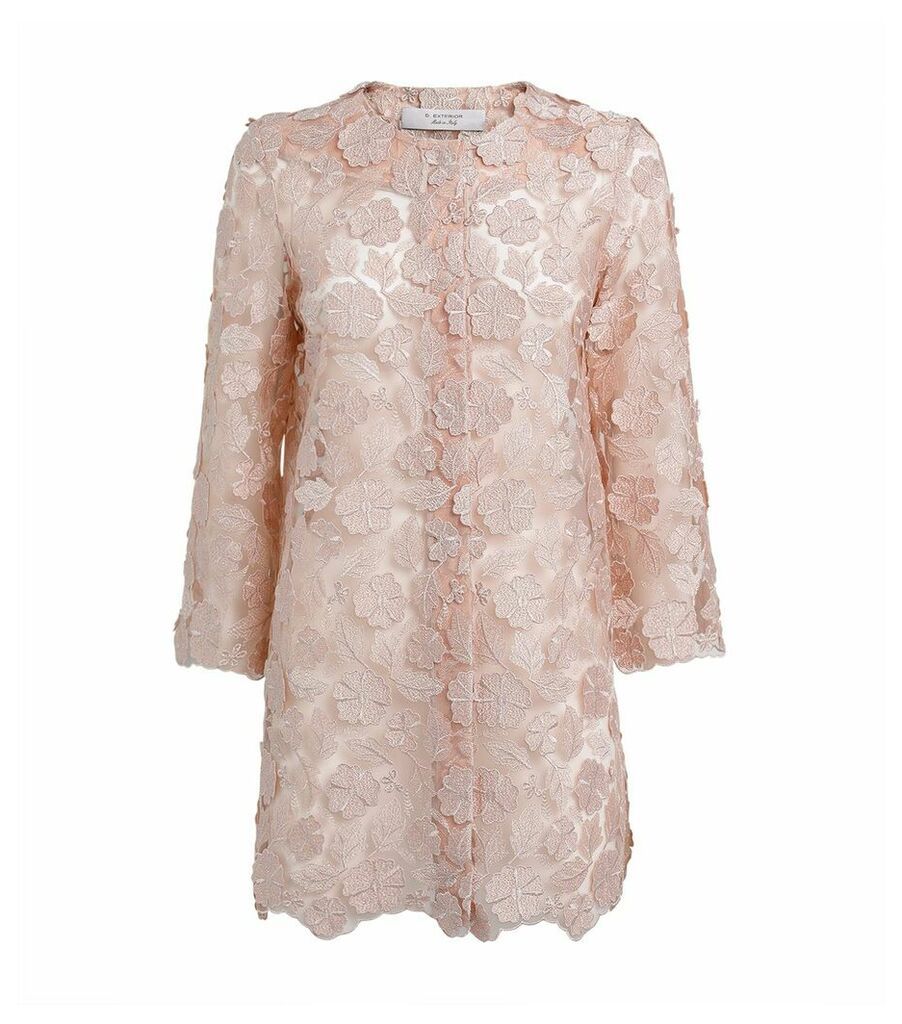 Short Embroidered Tulle Coat