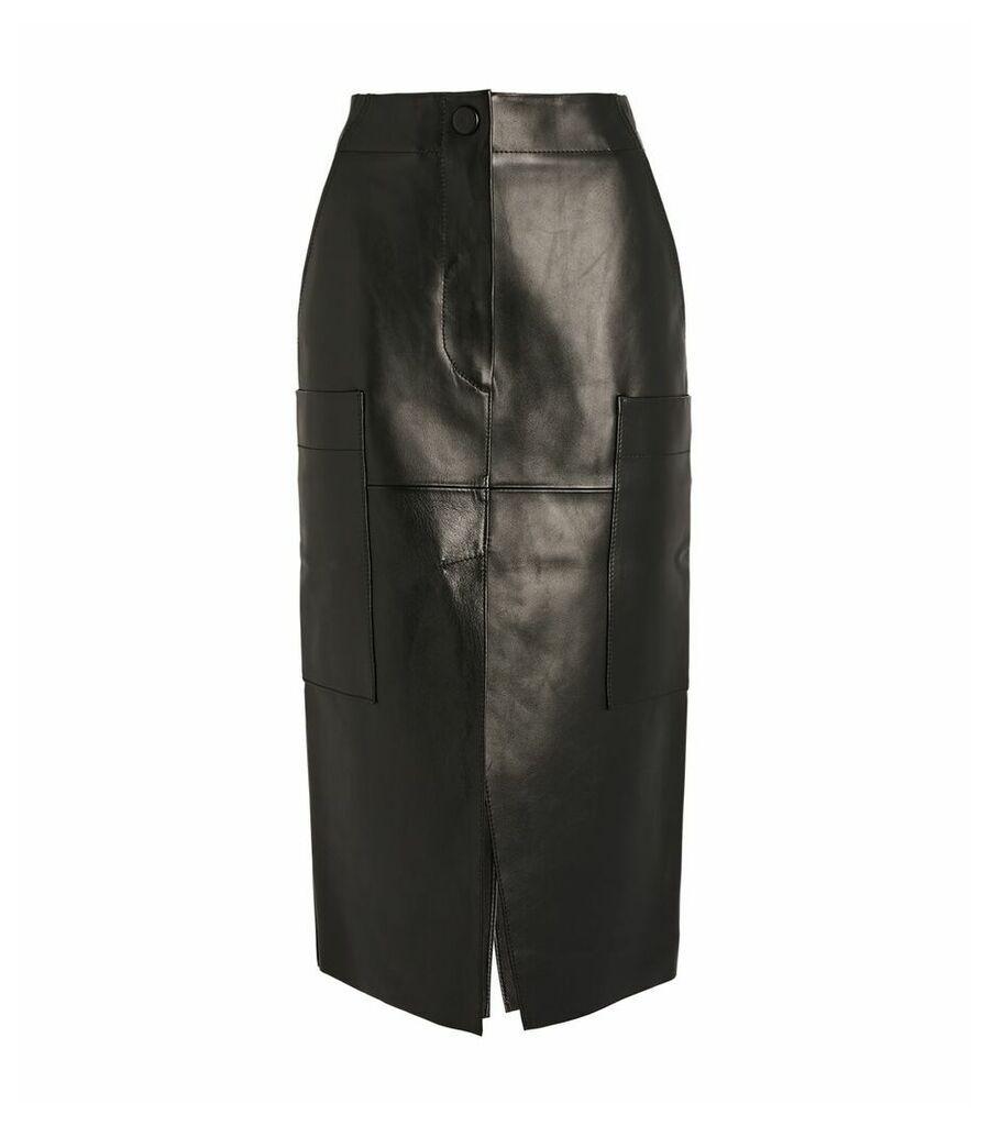 Ria Leather Midi Skirt