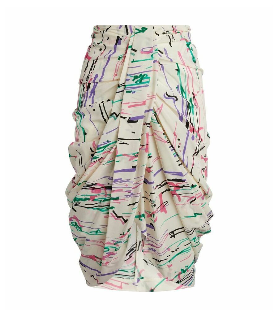 Printed Fetina Drape Skirt