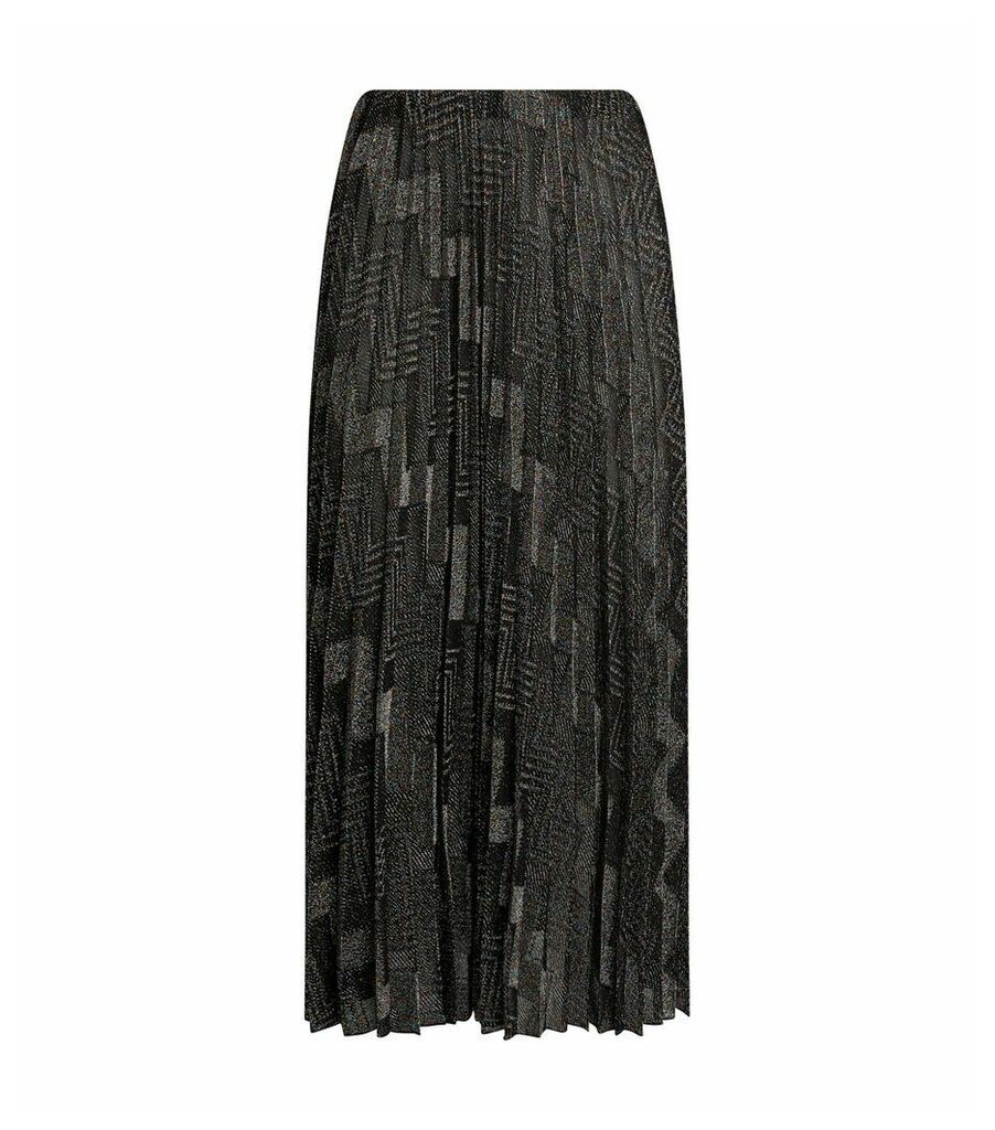 Zigzag Lurex Pleat Skirt