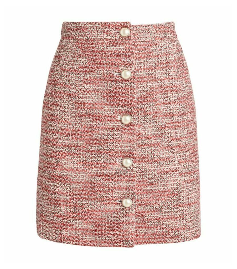 Claudie Pierlot Tweed Button-Front Skirt