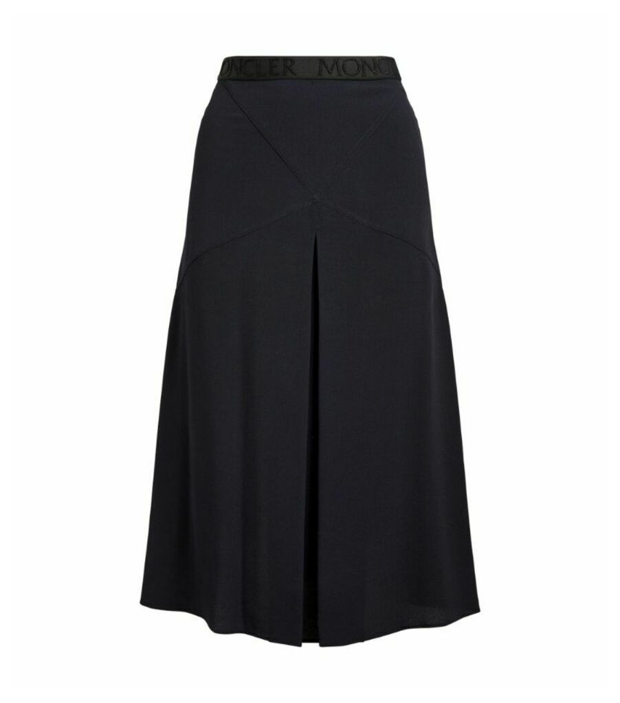 Moncler Pleated Logo-Waist Skirt