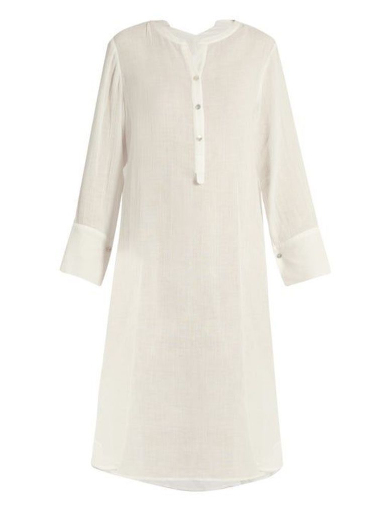 Loup Charmant - Algiers Half Button Cotton Tunic Dress - Womens - White