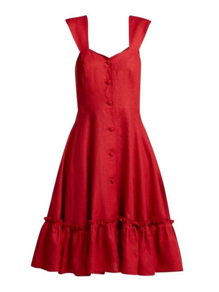 Gioia Bini - Camilla Ruffle Trimmed Dress - Womens - Red