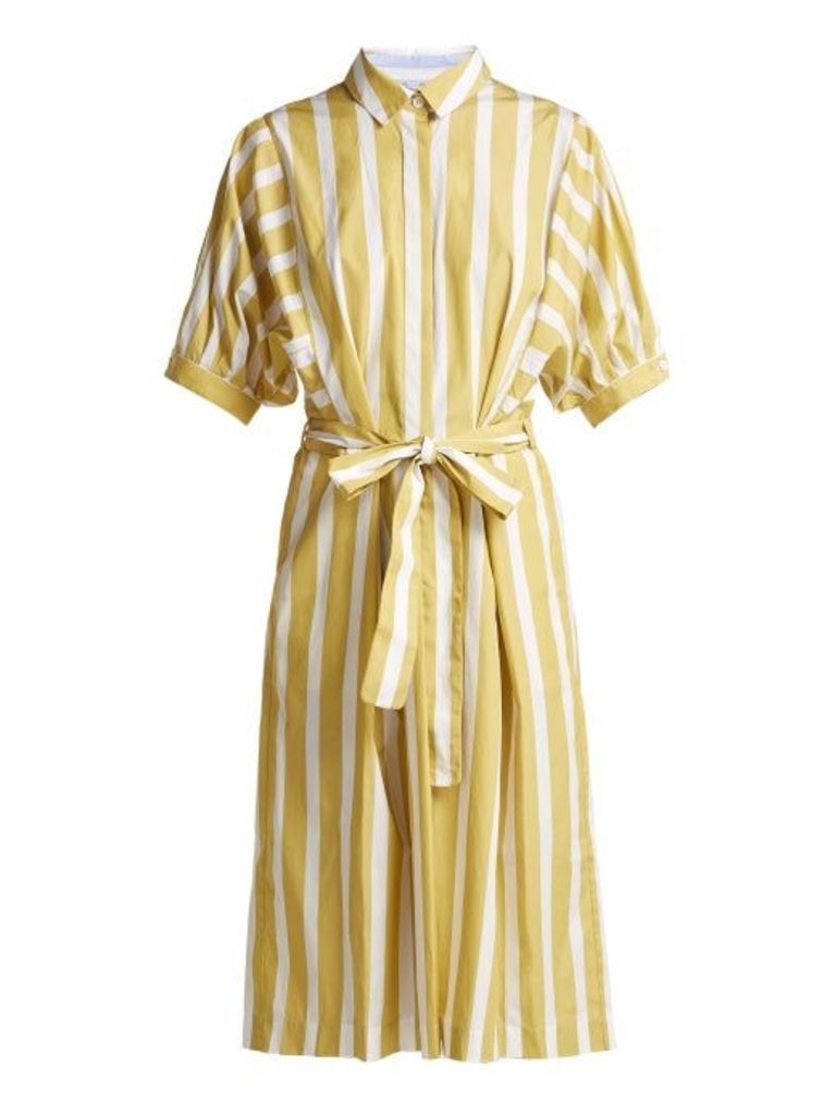 Thierry Colson - Iolanda Striped Cotton Dress - Womens - Yellow Multi