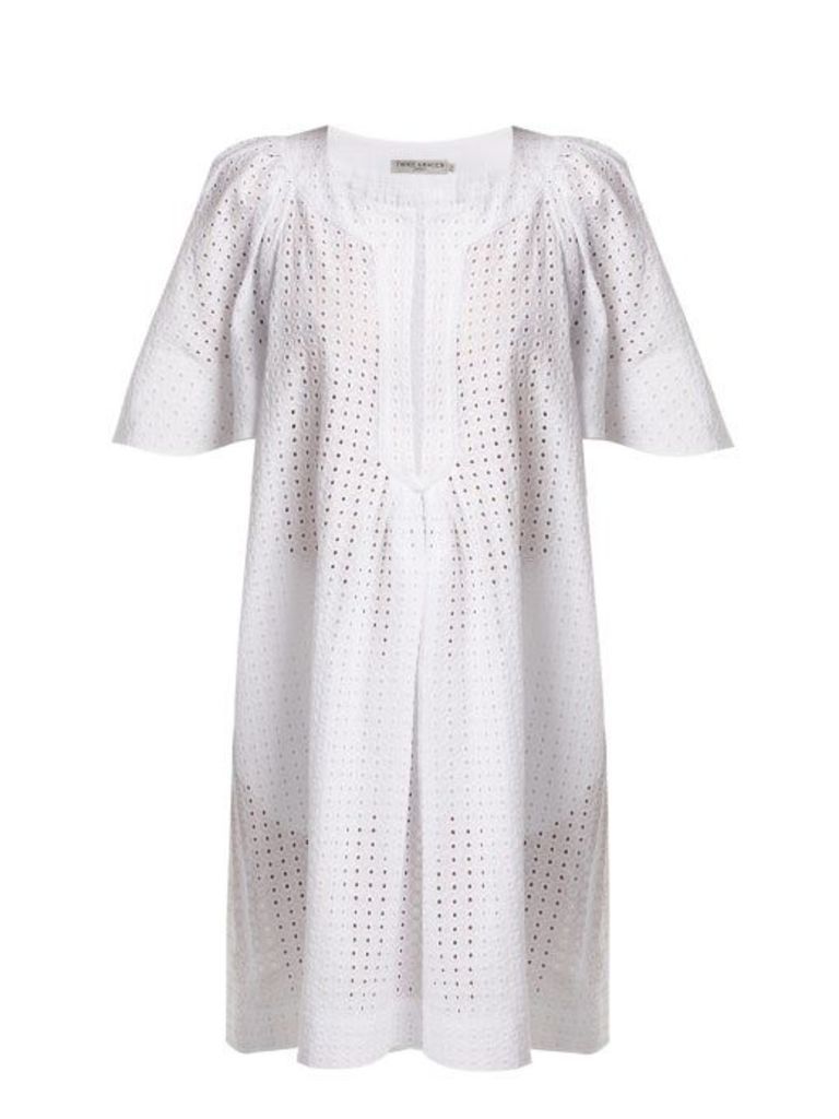 Three Graces London - Prudence Broderie Anglaise Cotton Dress - Womens - White