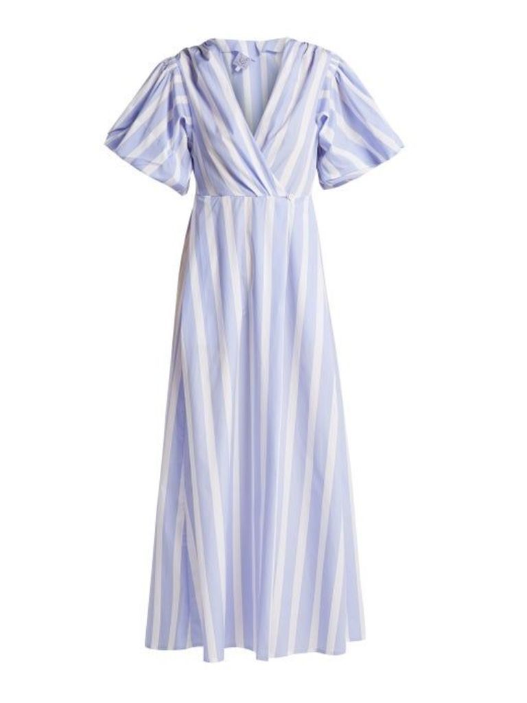 Thierry Colson - Marieke Poplin Dress - Womens - Blue Stripe