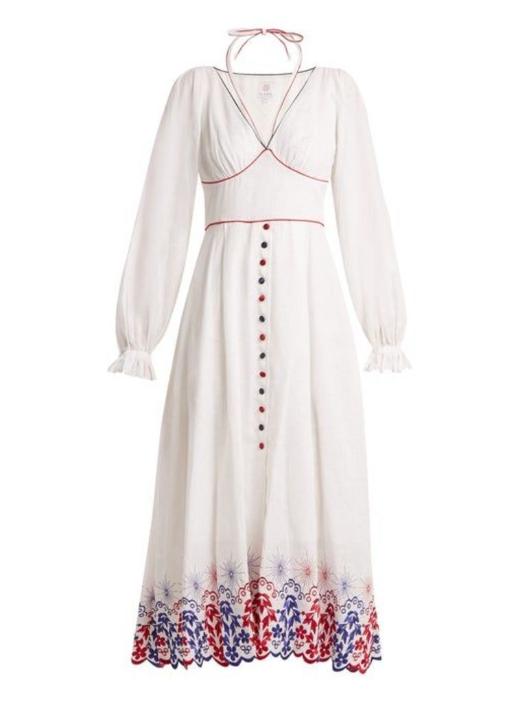 Gül Hürgel - Embroidered Linen Dress - Womens - White